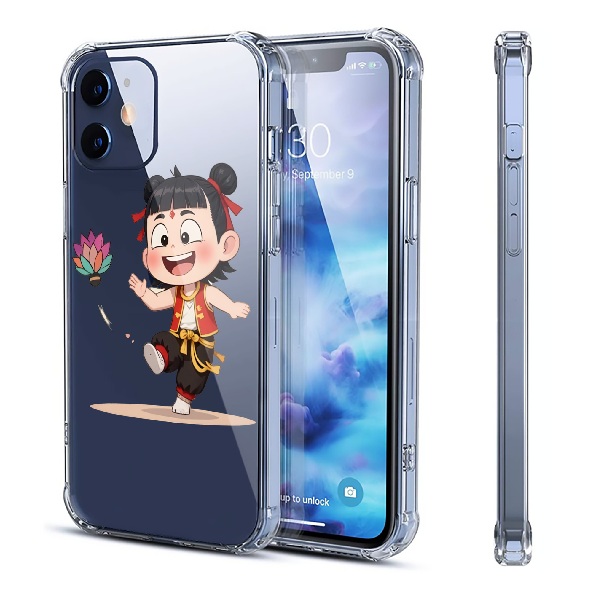（画像用） Ne Zha 2 ナタ 魔童の大暴れ 【iPhone 12シリーズ対応】透明スマホケース（クリアソフトケース）
